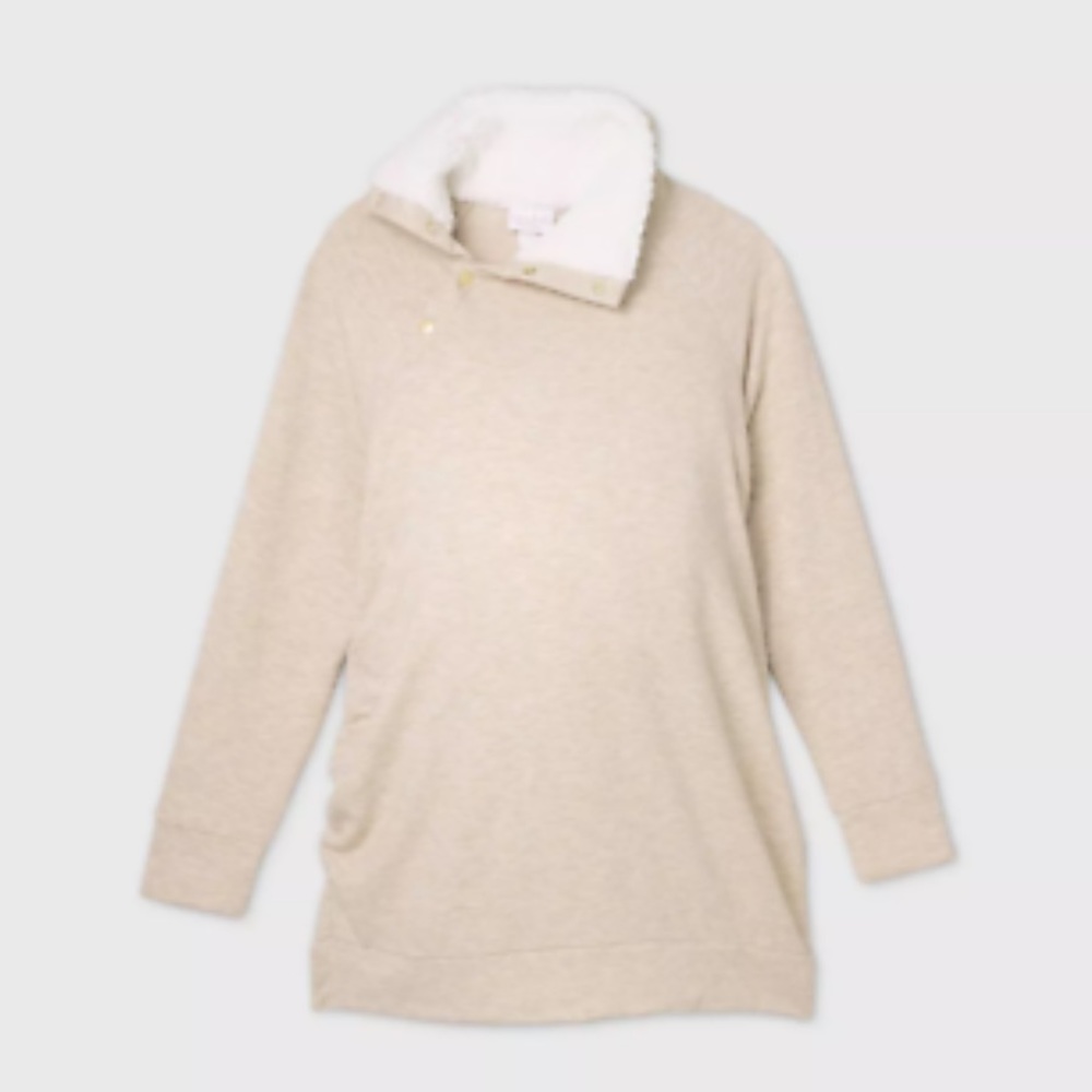 Isabel Maternity Sherpa trim sweatshirt